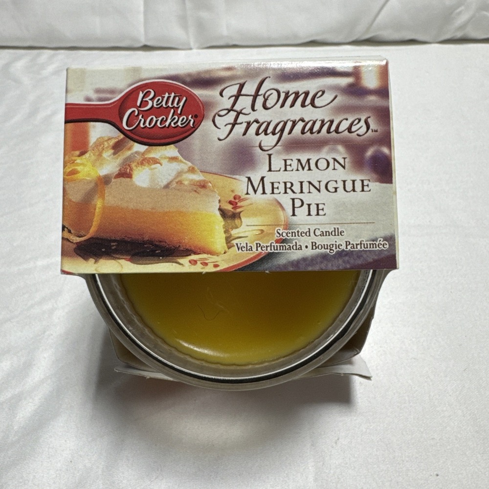 New Betty Crocker Home Fragrances Lemon Meringue Pie Scented Candle 2004 4 Oz